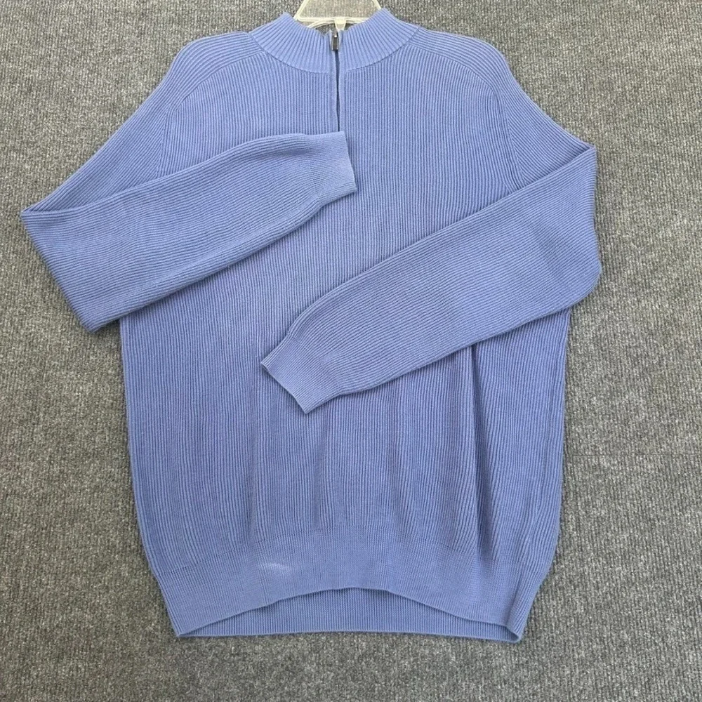 JOS A BANK Traveler Travel Tech Men's 1/4 Zip Sweater Blue Long Sleeve Sz Large
